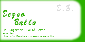 dezso ballo business card